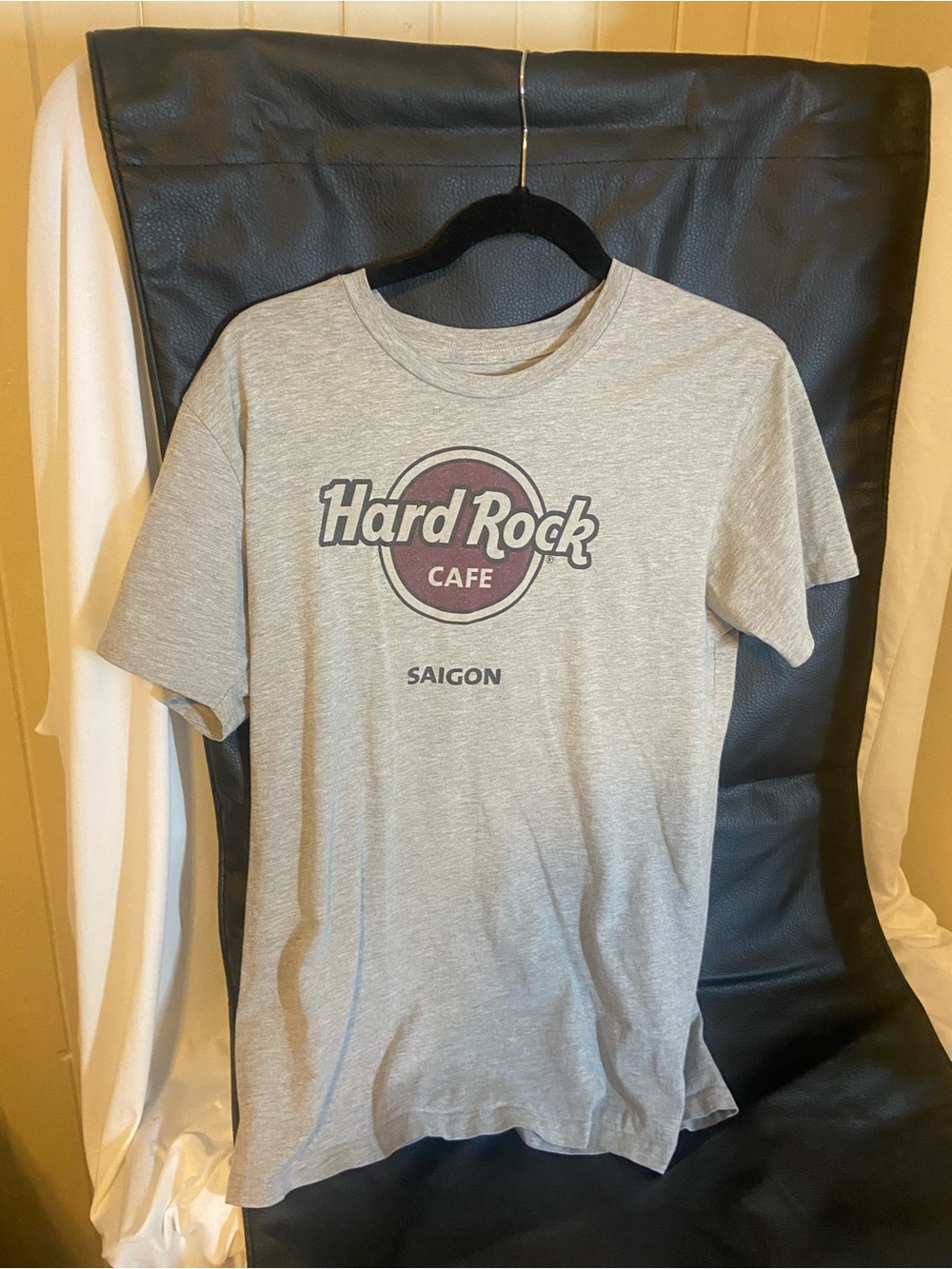 Hard Rock Cafe Gray Tee with Maroon Logo - Saigon